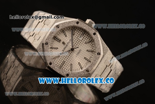 Audemars Piguet Royal Oak Clone Calibre AP 3120 Automatic Full Steel with White Dial and Stick Markers (EF) - Click Image to Close